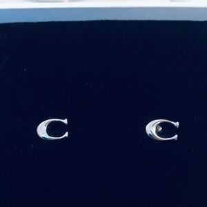 Coach Silver C Earrings